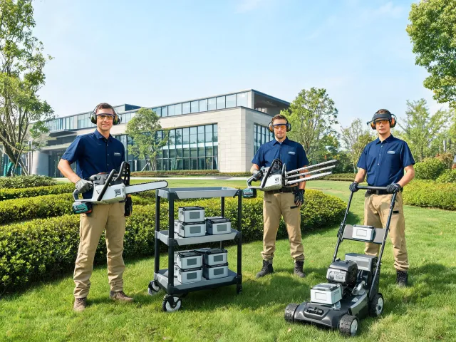 Grounds maintenance battery tool setup