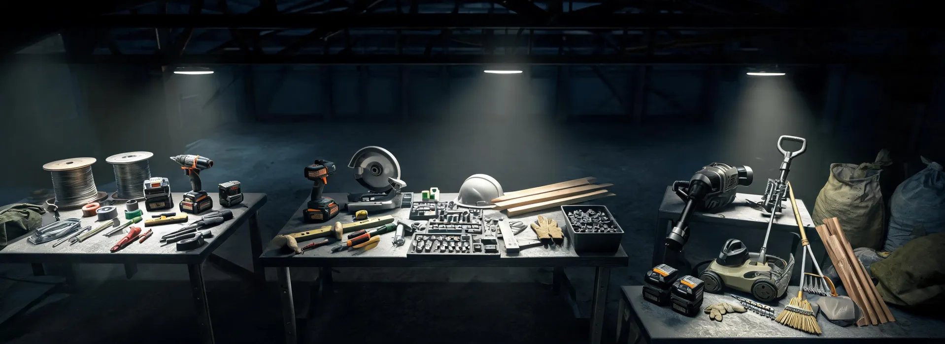 Milwaukee tools staged for multiple trades